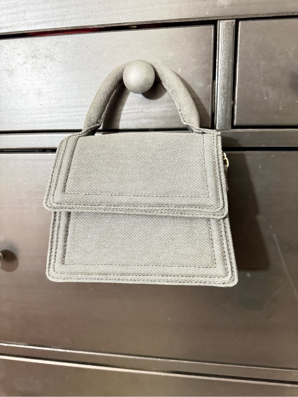 Zara Mini Top-Handle Bag in Gray